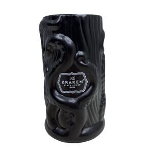 The Kraken Black Spiced Rum Tiki Mug Black Ceramic Cocktail Dimensional Bar